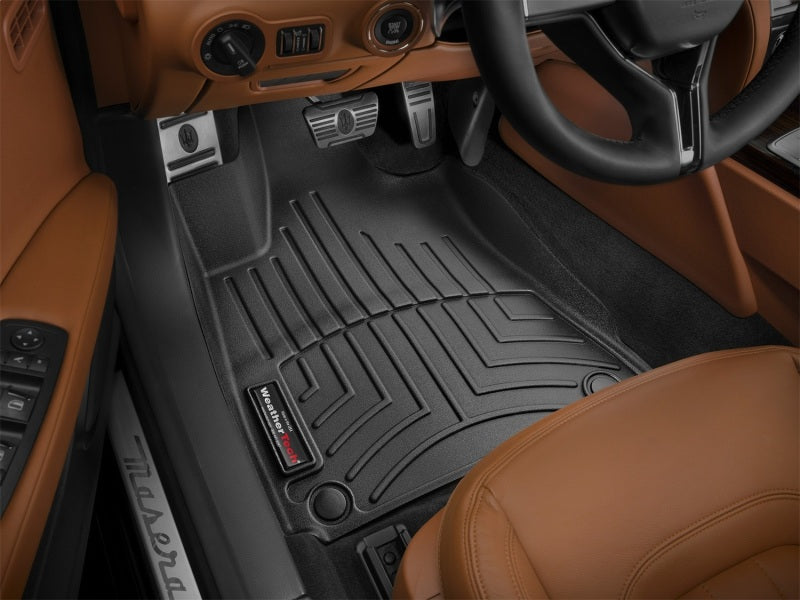 WeatherTech 2016+ Maserati Quattroporte Front FloorLiner - Black (2 Grommet Style) - Build Theory